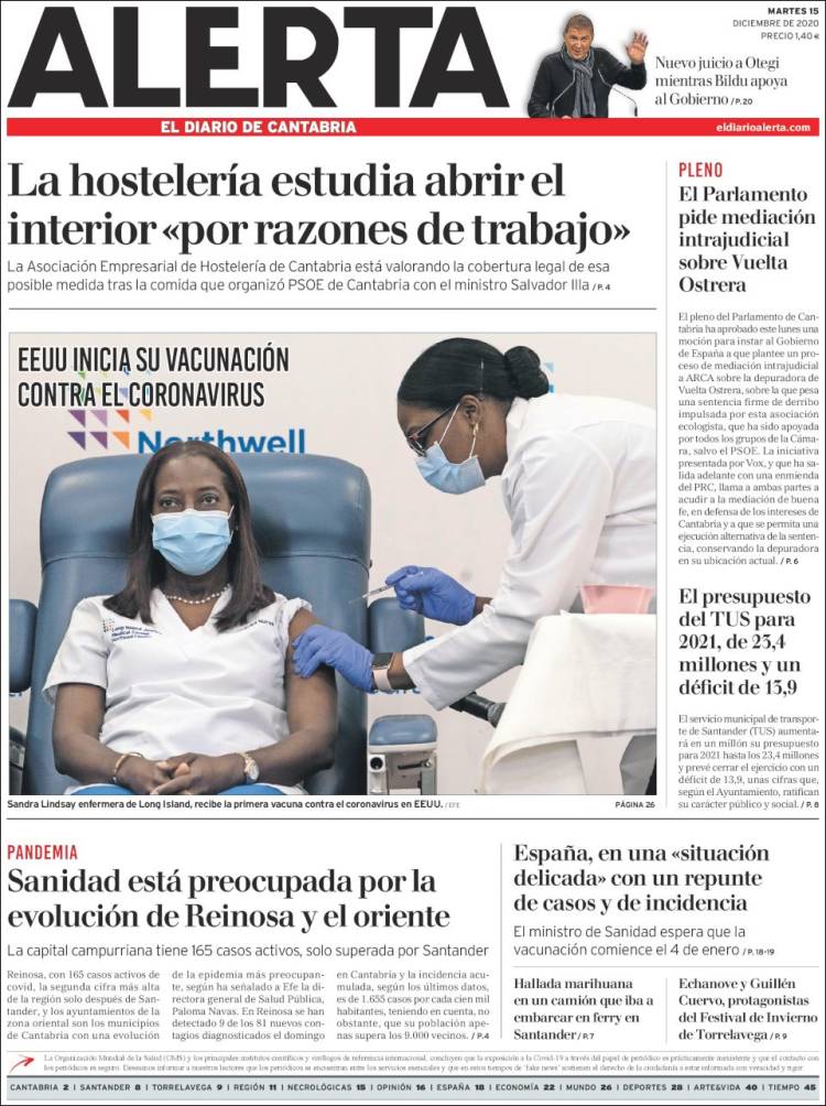 Portada de Alerta - El Diario de Cantabria (Espa&ntilde;a)