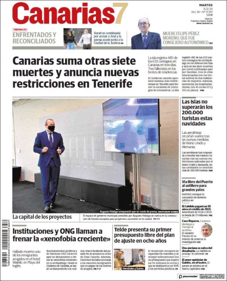 Portada de Canarias 7 (Espa&ntilde;a)