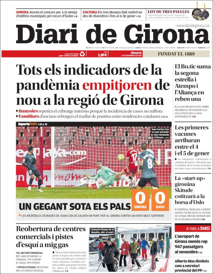 Portada de Diari de Girona (Espa&ntilde;a)