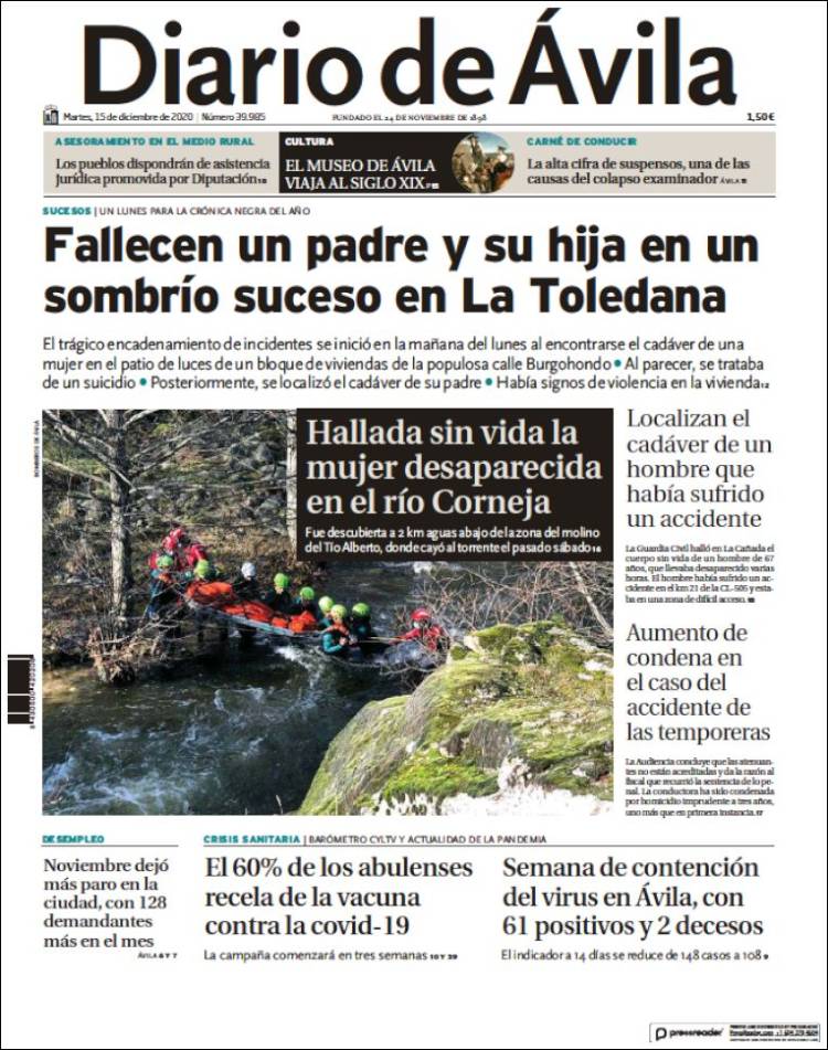 Portada de Diario de Ávila (Espa&ntilde;a)