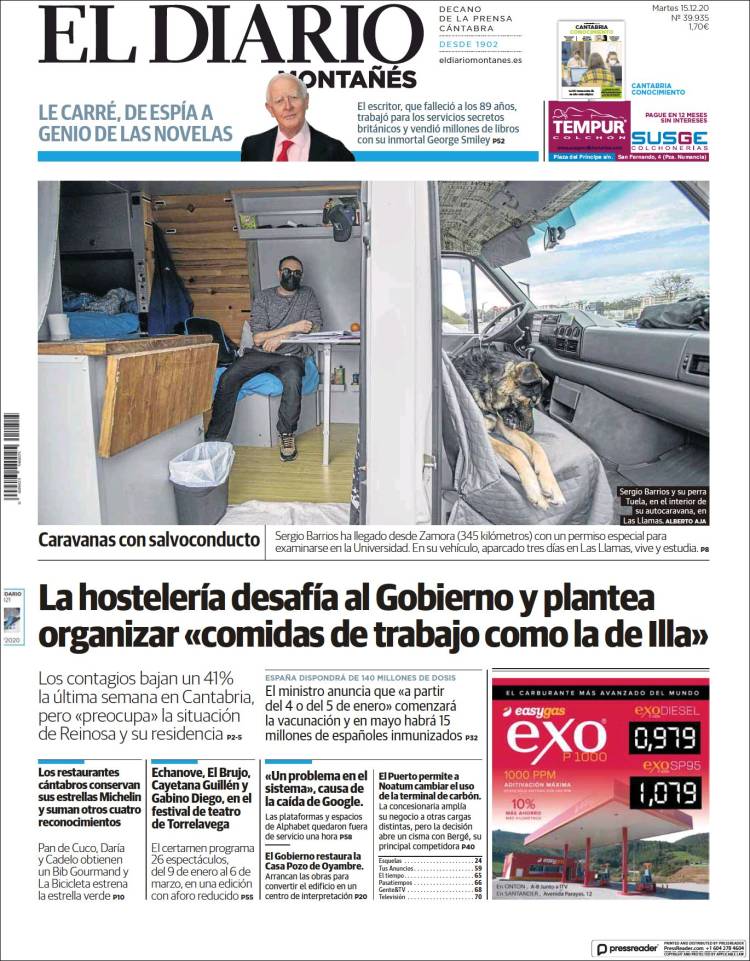 Portada de El Diario Montañés (Espa&ntilde;a)