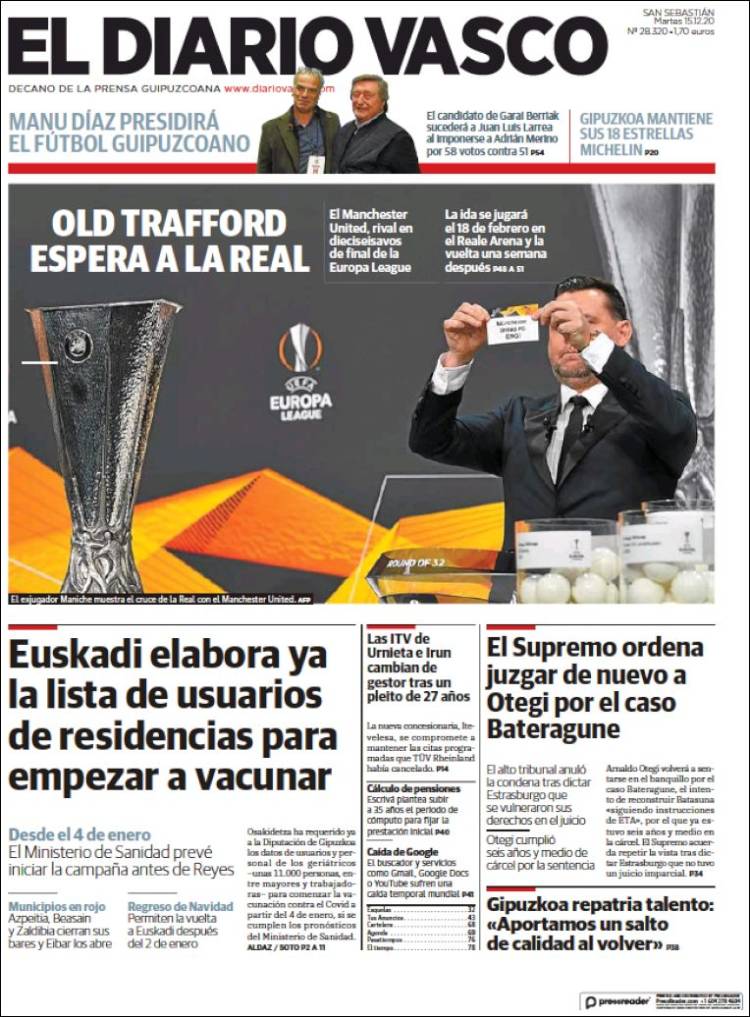 Portada de Diario Vasco (Espa&ntilde;a)