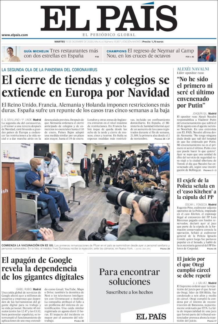 Portada de El País (Espa&ntilde;a)