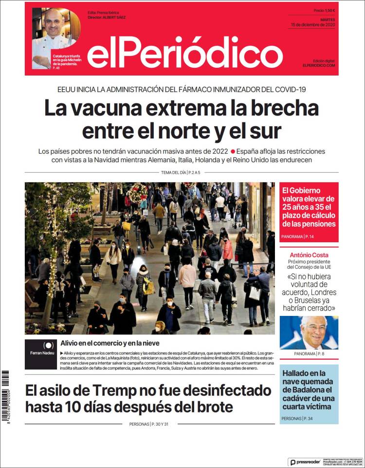 Portada de El Periódico (Espa&ntilde;a)