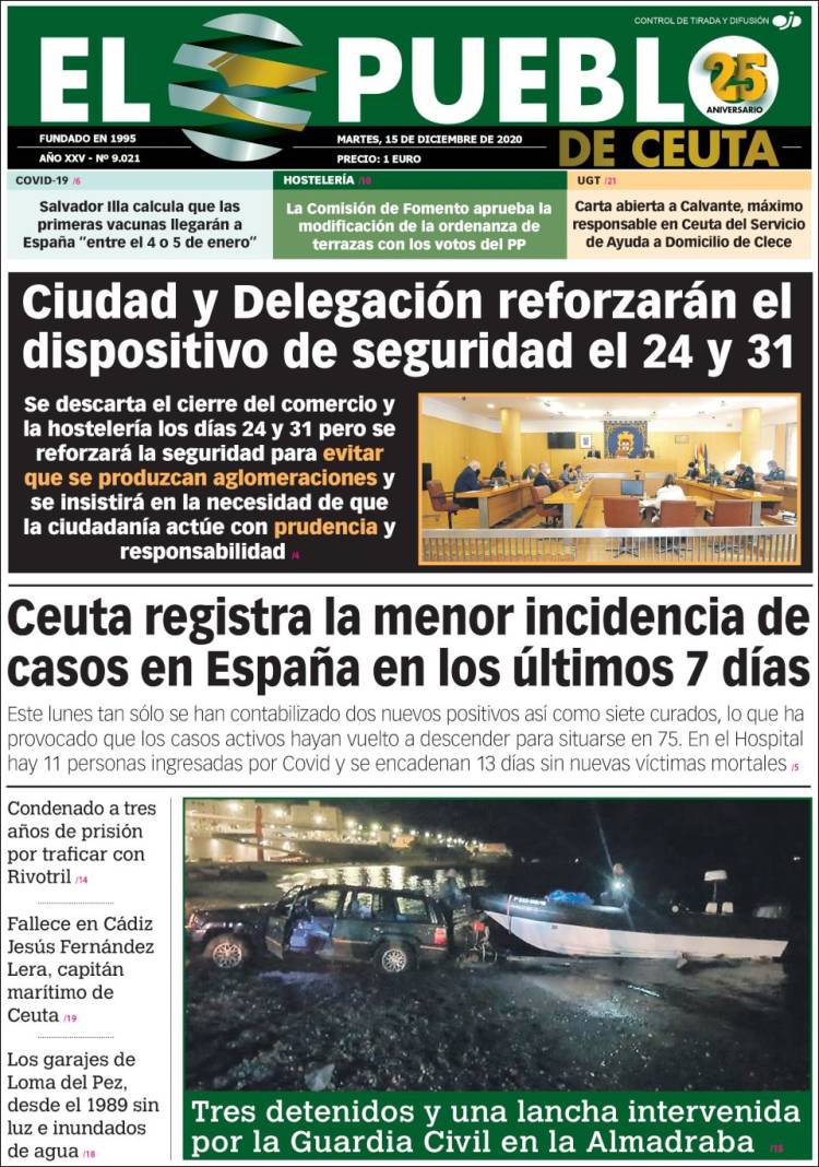 Portada de El Pueblo de Ceuta (Espa&ntilde;a)