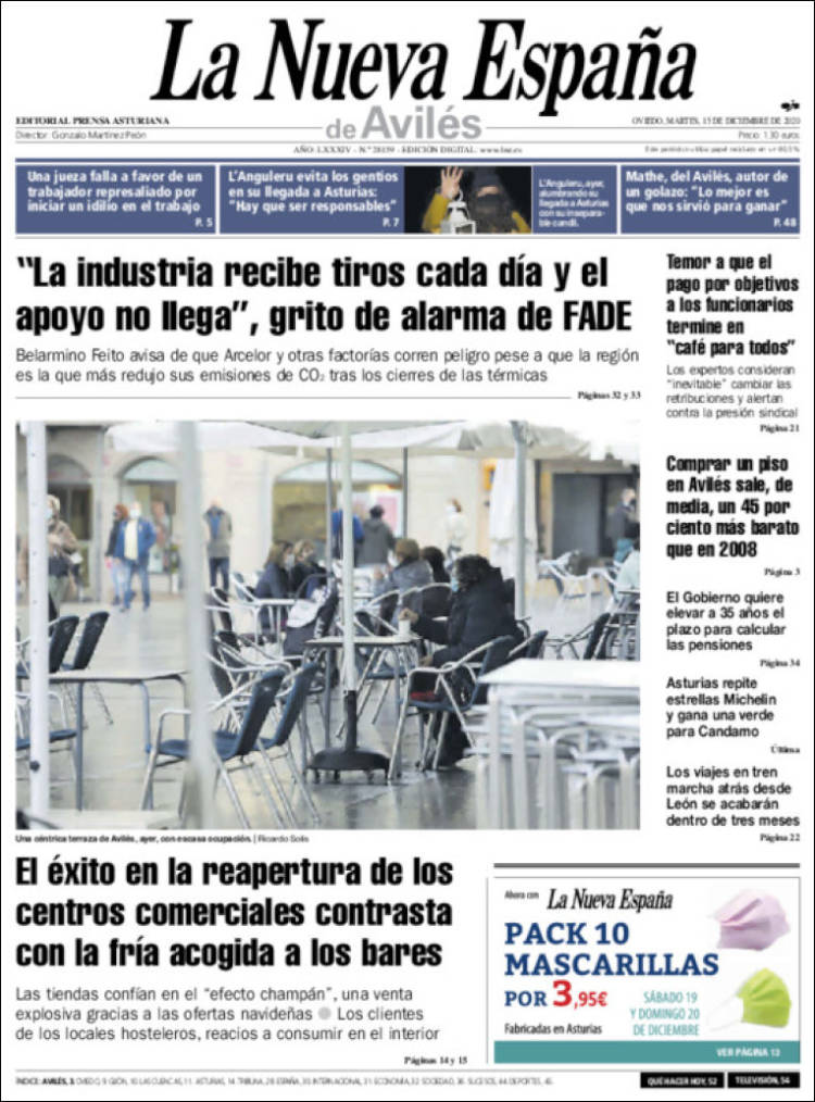 Portada de La Nueva España - Avilés (Espa&ntilde;a)