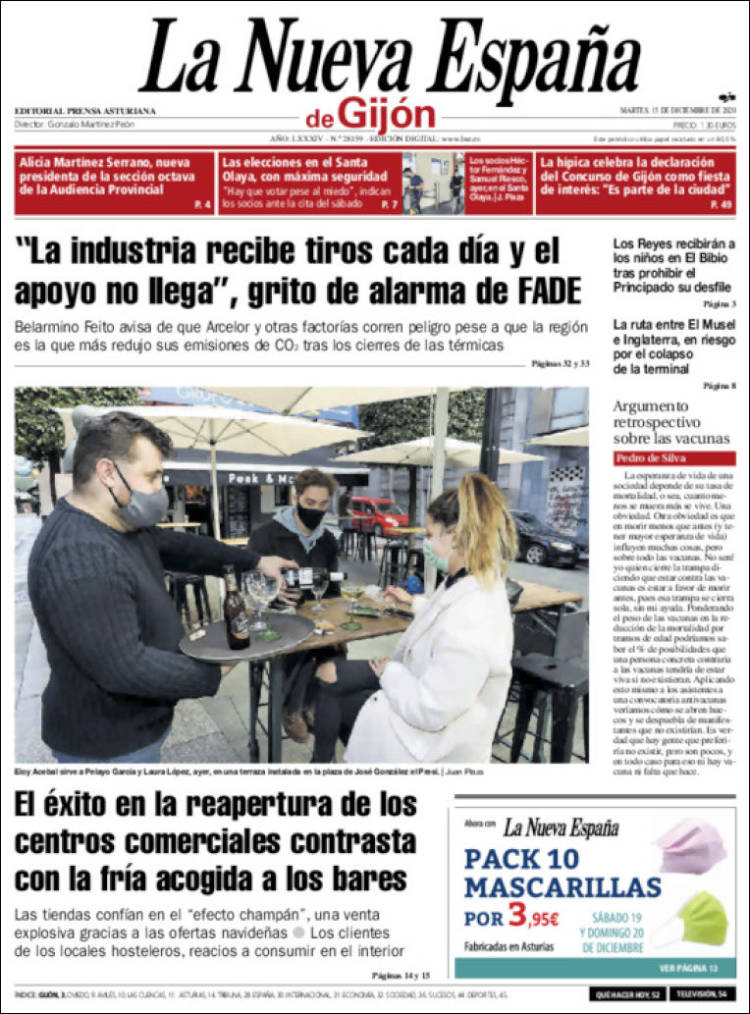 Portada de La Nueva España - Gijón (Espa&ntilde;a)