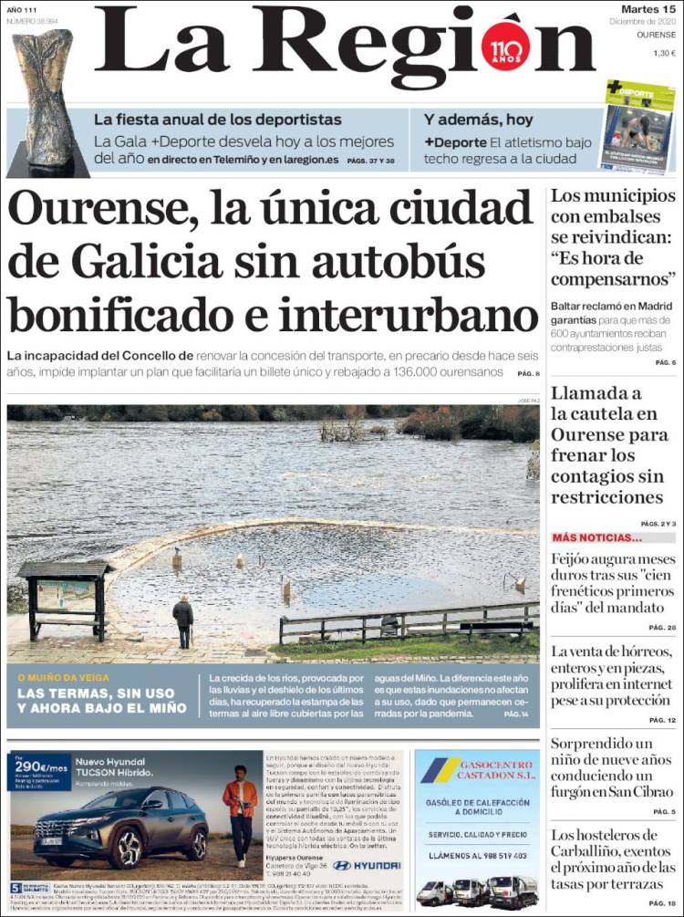 Portada de La Región de Ourense (Espa&ntilde;a)