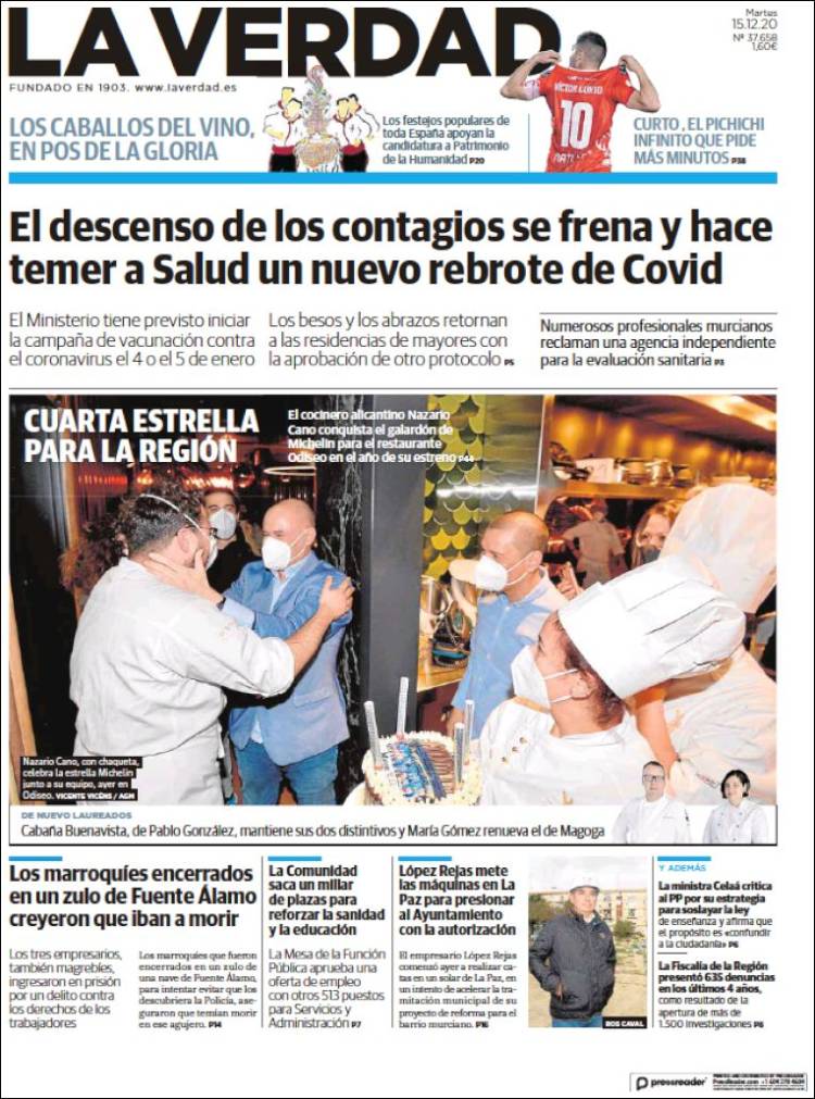 Portada de La Verdad de Murcia (Espa&ntilde;a)