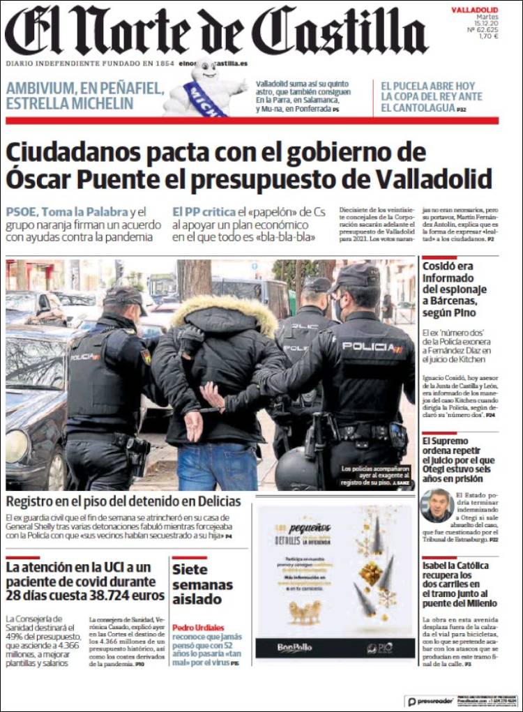 Portada de Norte de Castilla - Valladolid (Espa&ntilde;a)