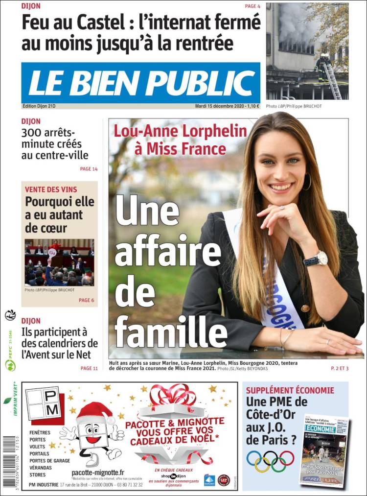 Portada de Le Bien Public (Francia)