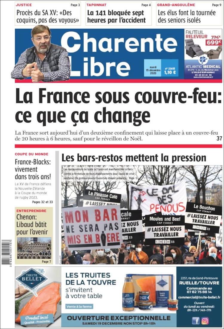 Portada de Charente Libre (Francia)