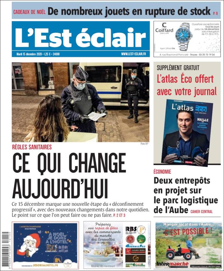 Portada de L'Est Eclair (Francia)