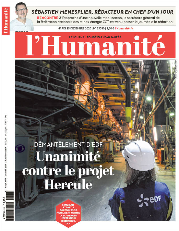 Portada de l'Humanite (Francia)