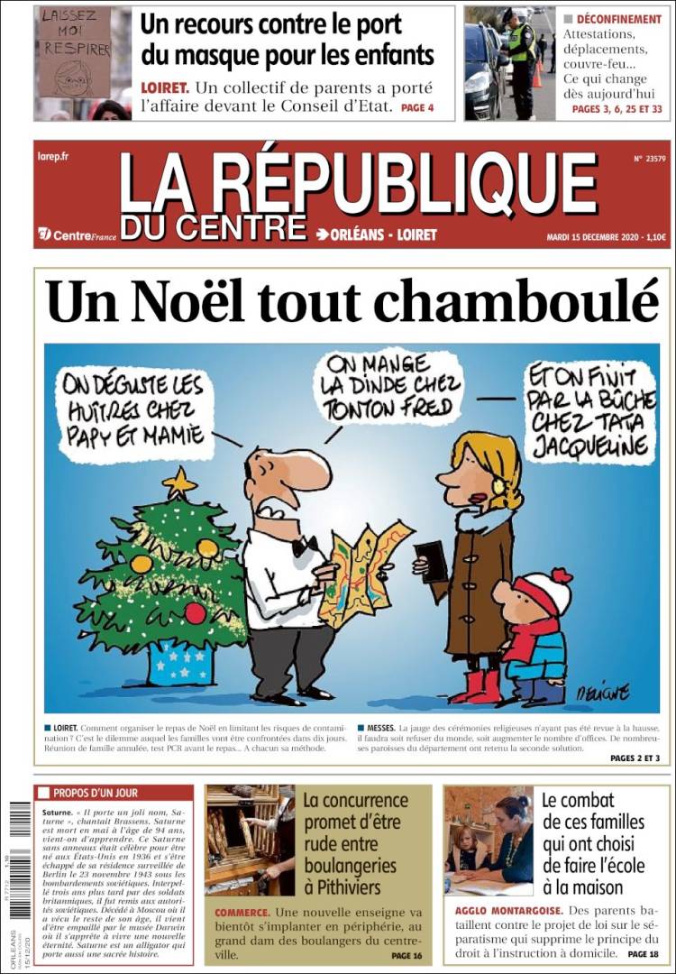 Portada de La République du Centre (Francia)