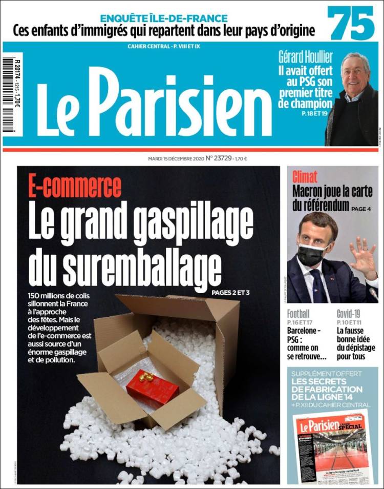 Portada de Le Parisien (Francia)