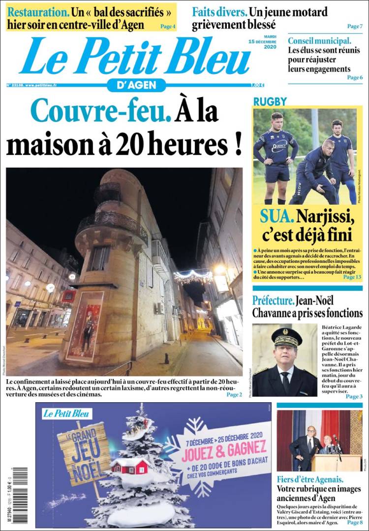 Portada de Le Petit Bleu (Francia)