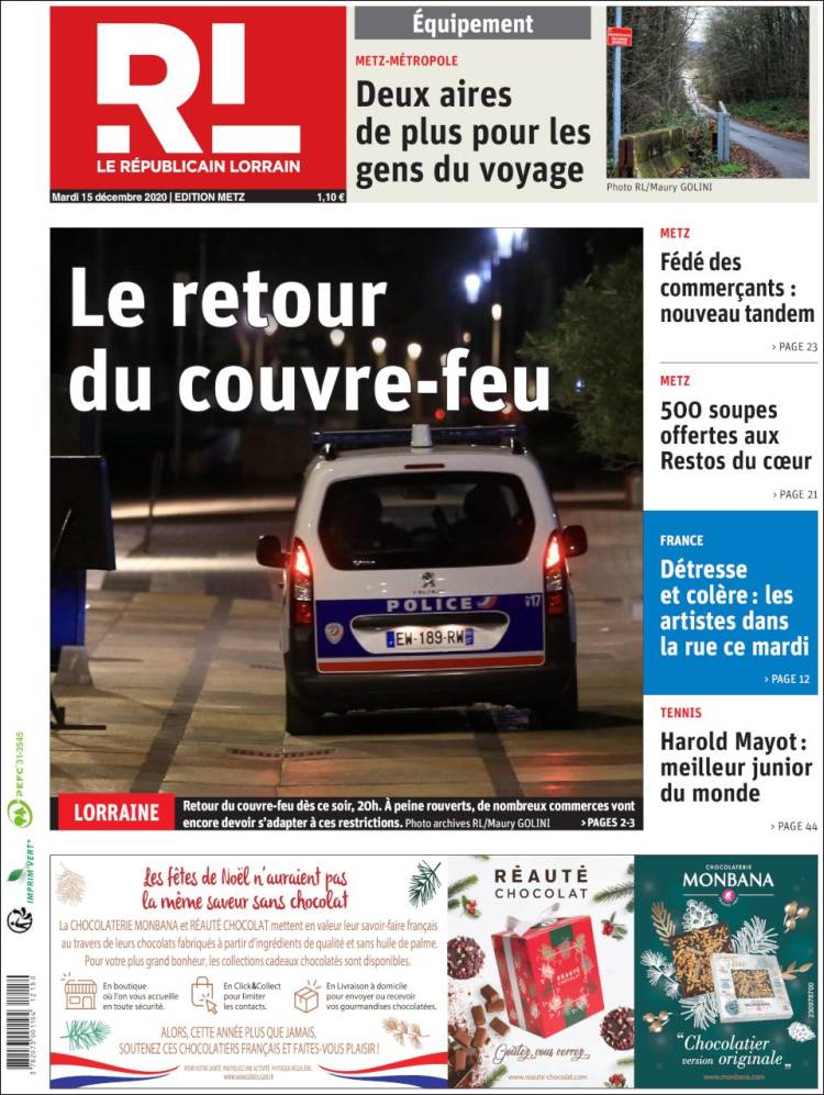 Portada de Le Republicain Lorrain (Francia)