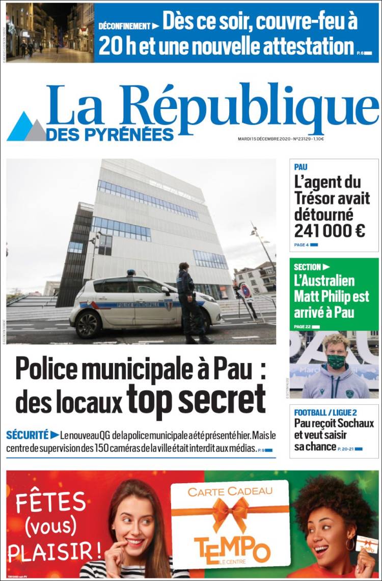 Portada de La République des Pyrénées (Francia)