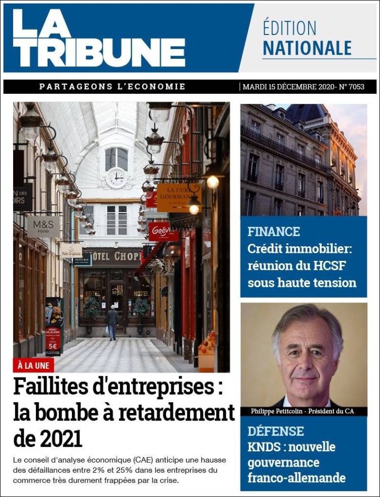 Portada de La Tribune (Francia)