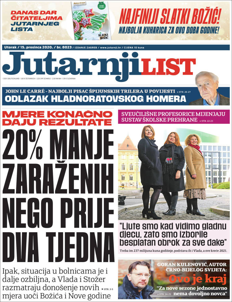 Portada de Jutarnji List (Croacia)