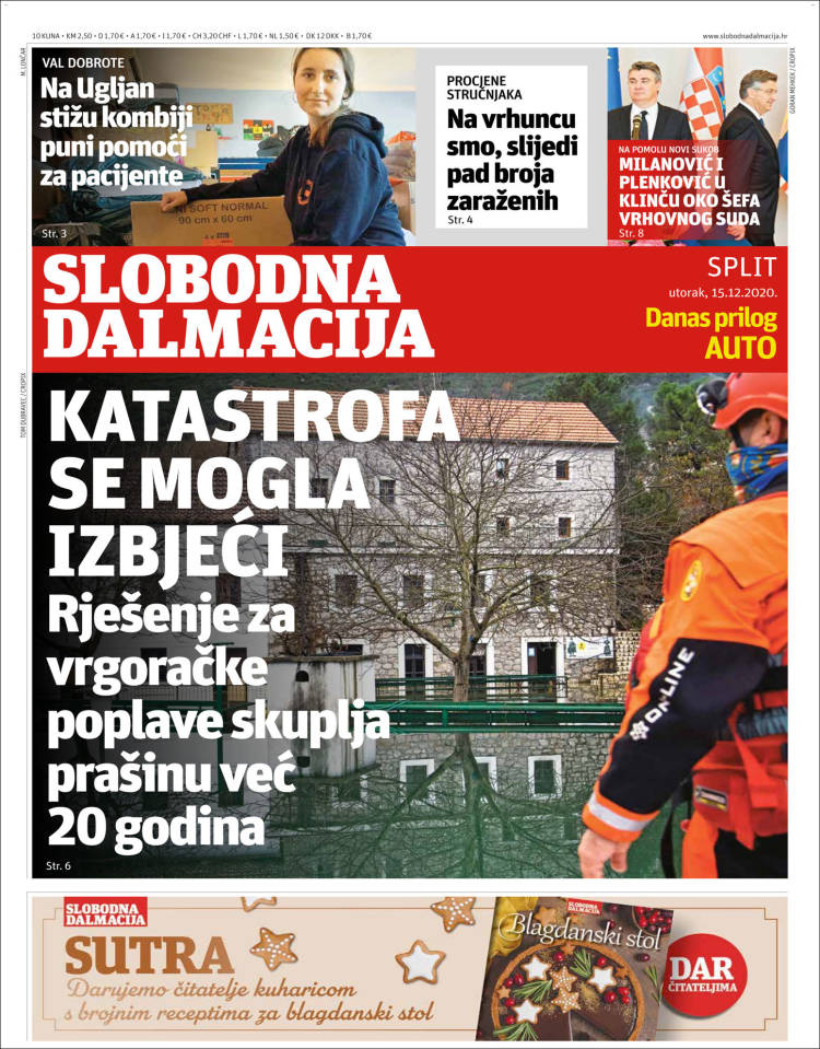 Portada de Slobodna Dalmacija (Croacia)