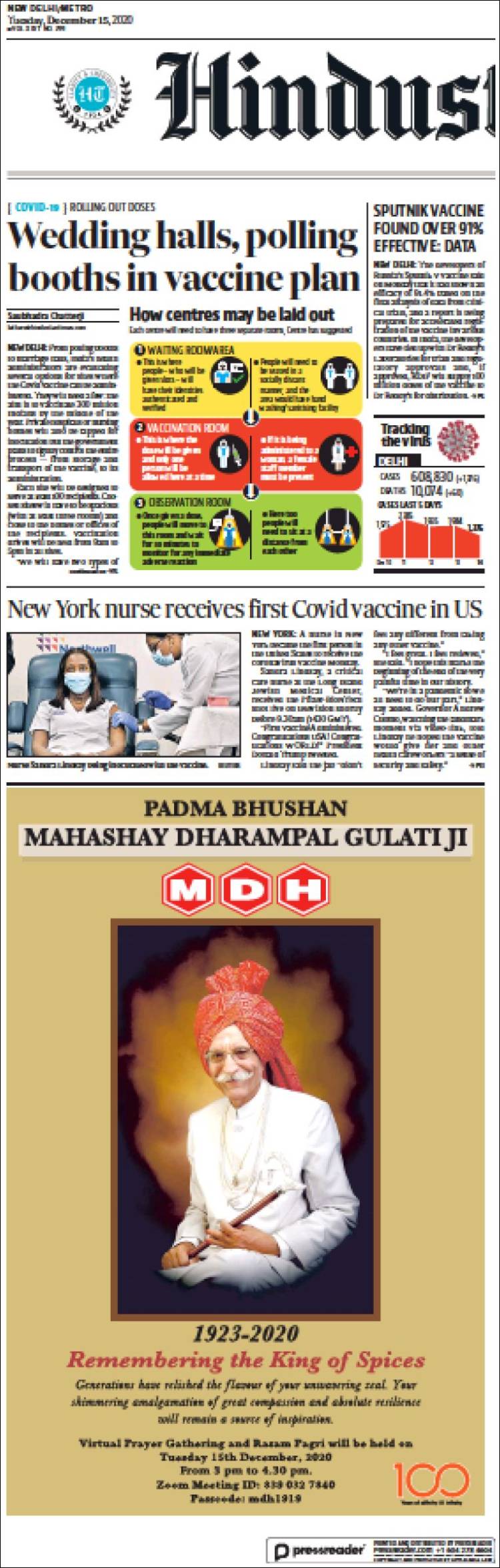 Portada de Hindustan Times (India)