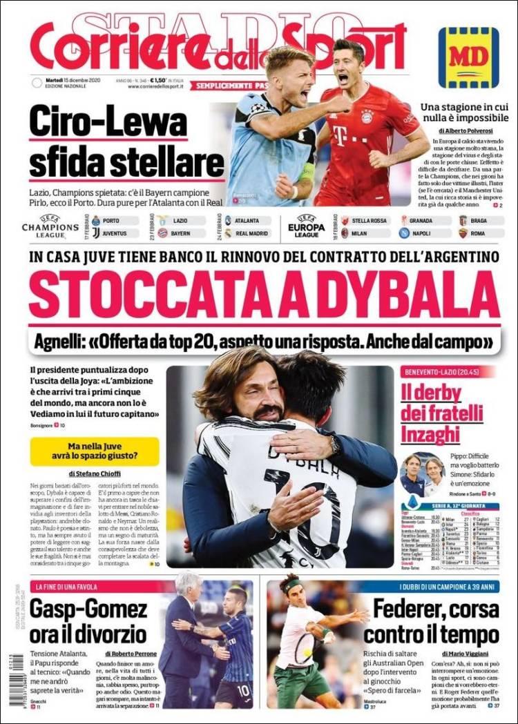 Portada de Corriere dello Sport (Italia)