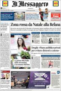 Portada de Il Messaggero (Italia)