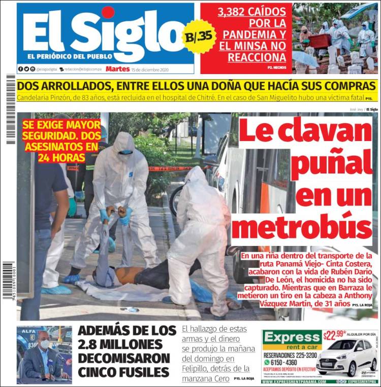 Portada de El Siglo (Panam&aacute;)