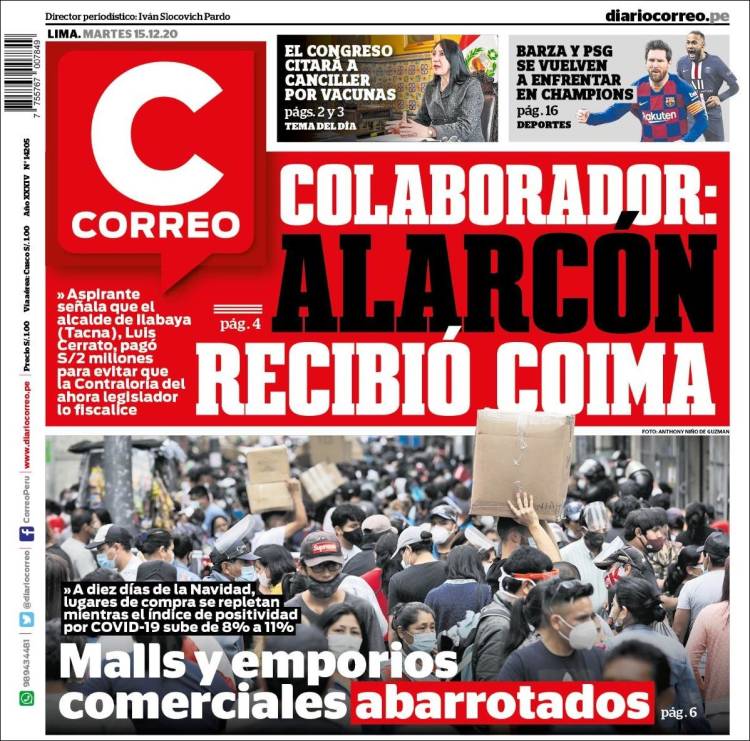 Portada de Diario Correo (Per&uacute;)