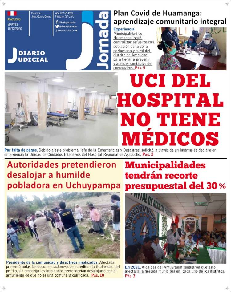 Portada de Diario Jornada (Per&uacute;)