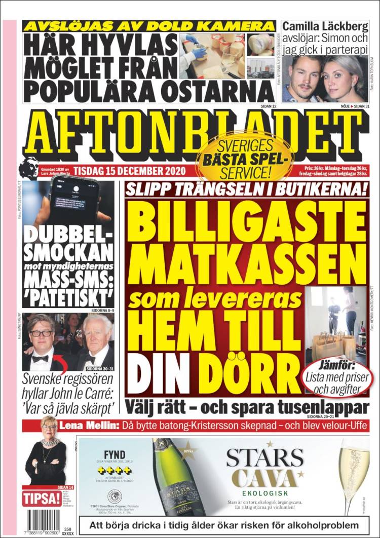 Portada de Aftonbladet (Suecia)