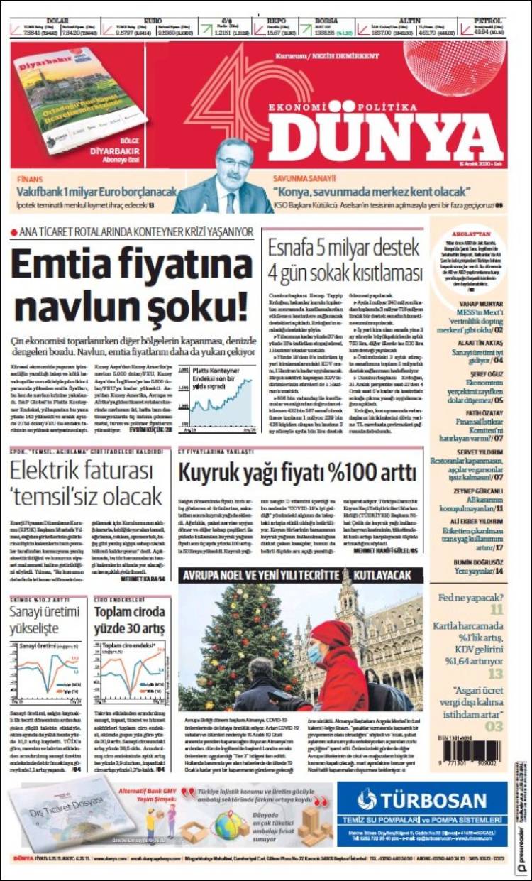 Portada de Dünya (Turqu&iacute;a)