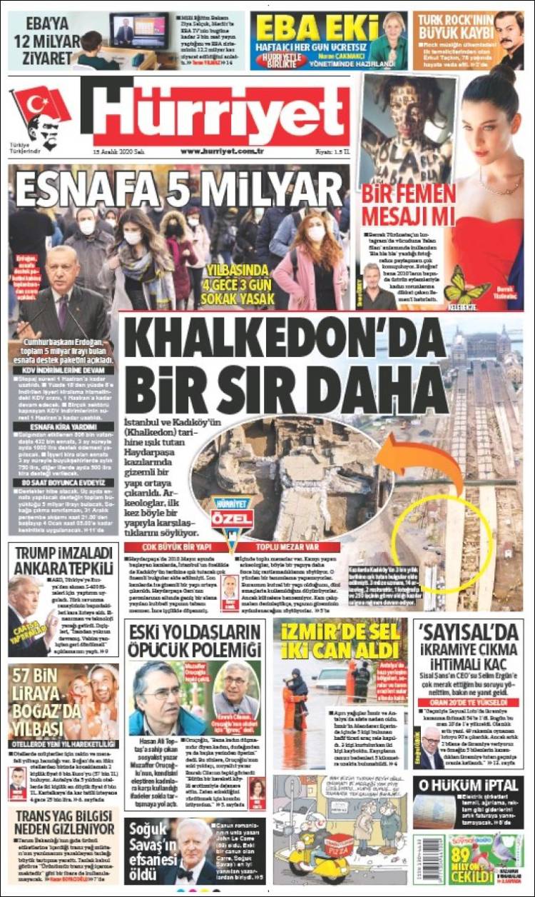 Portada de Hürriyet (Turqu&iacute;a)