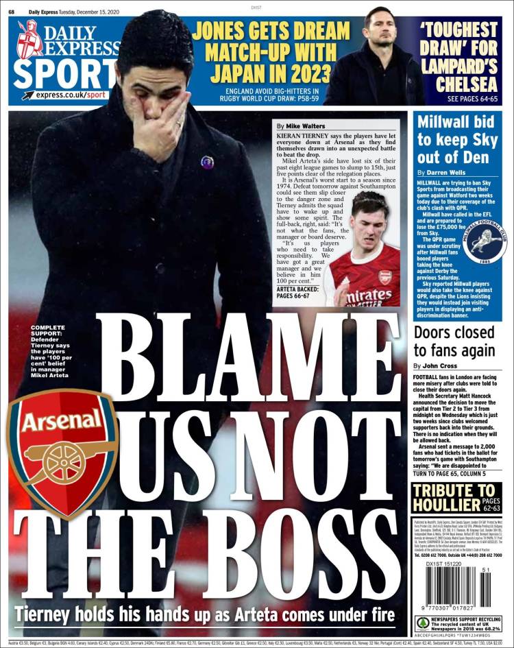 Portada de Express Sport (Reino Unido)