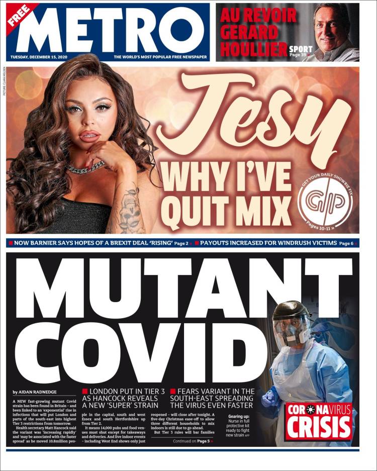 Portada de Metro (Reino Unido)