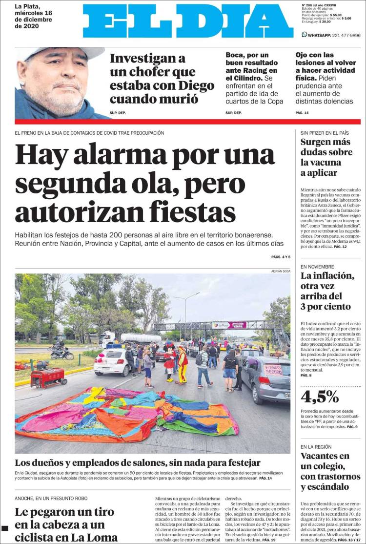 Portada de El Día de la Plata (Argentina)