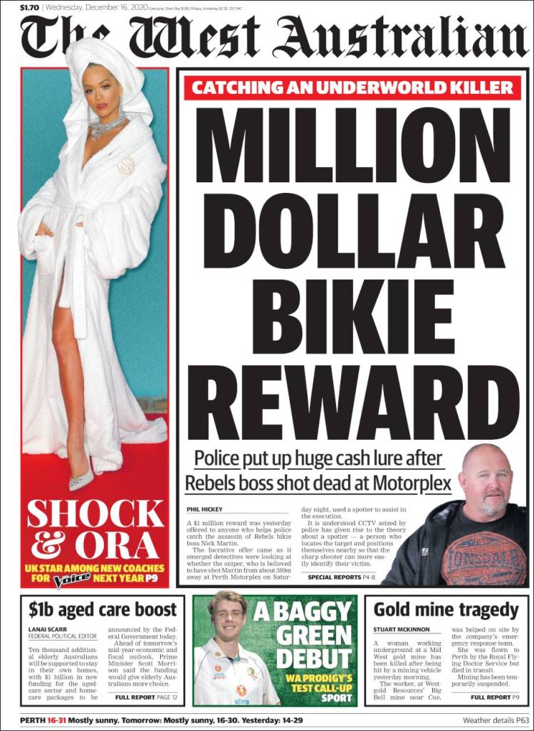 Portada de The West Australian (Australia)