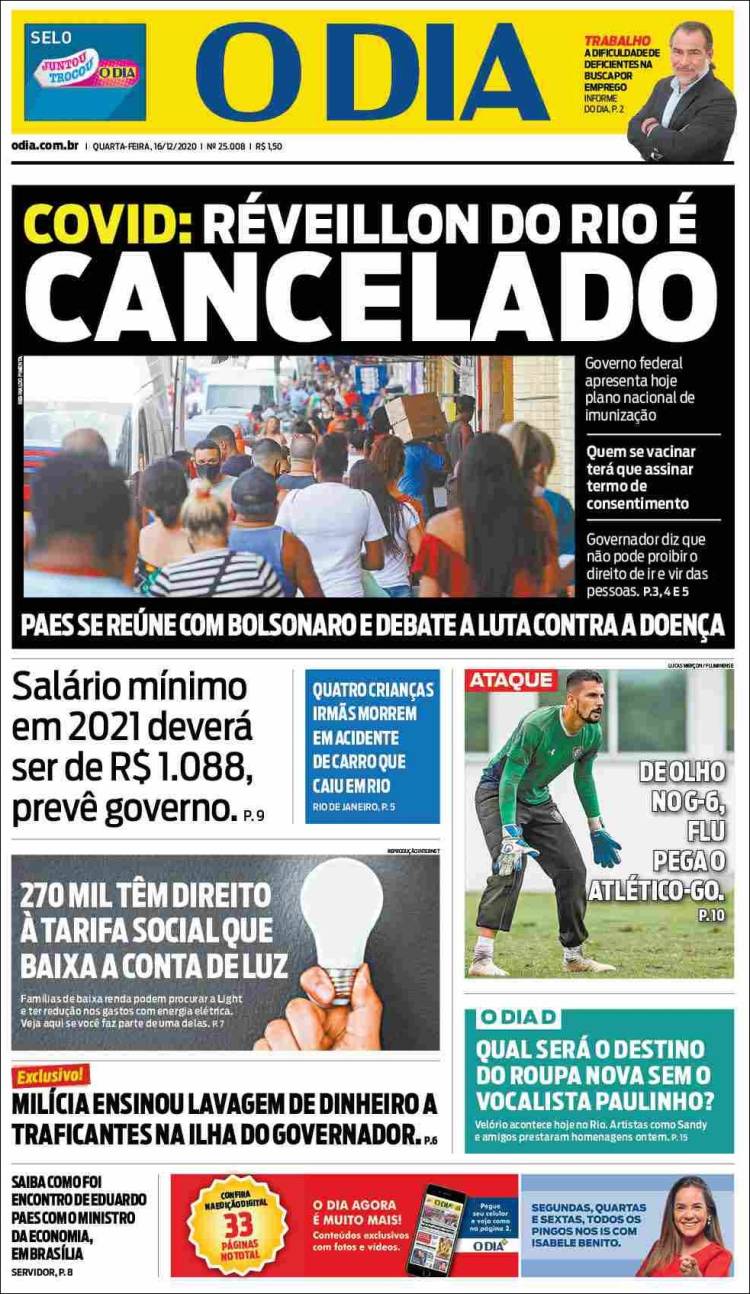 Portada de O Dia (Brasil)