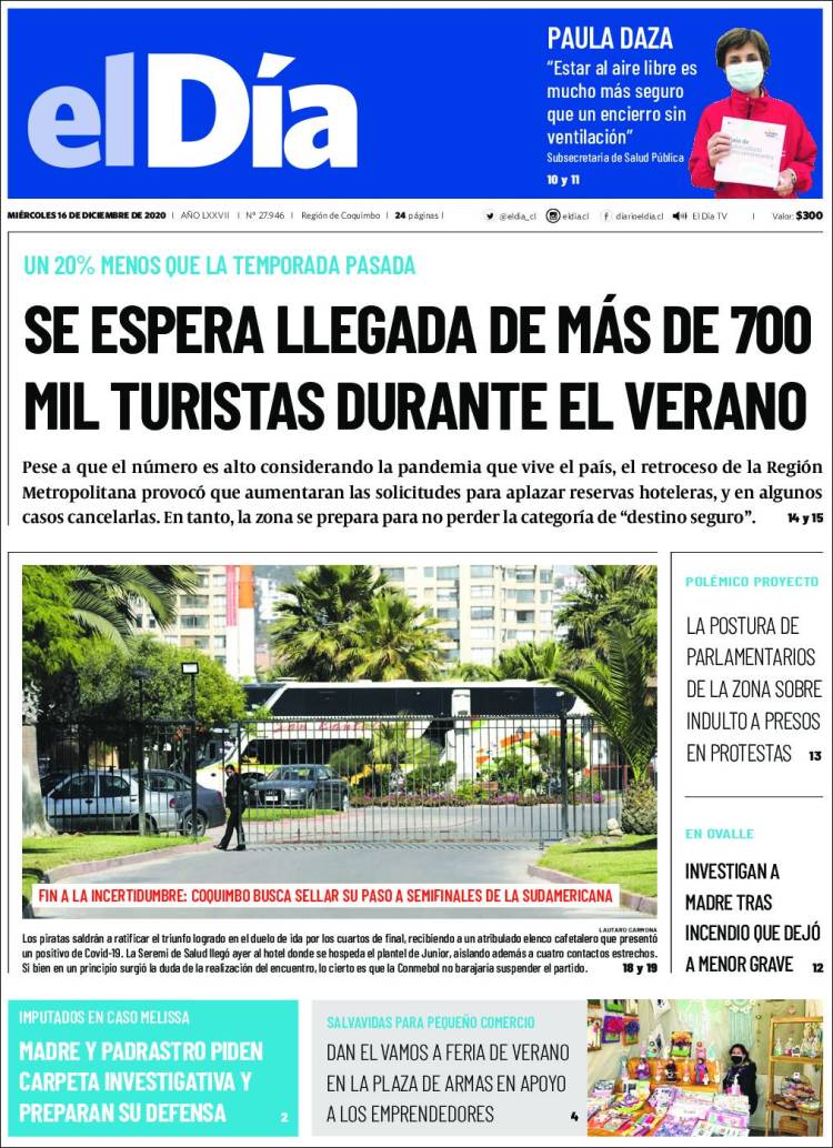 Portada de El Día (Chile)