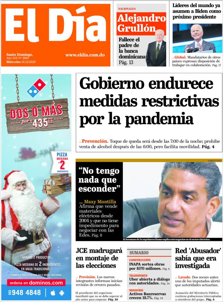 Portada de El Día (R. Dominicana)