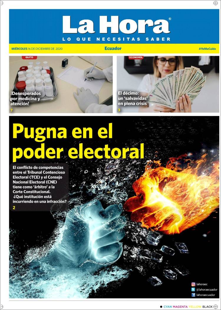 Portada de La Hora - Ecuador (Ecuador)