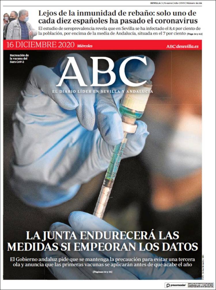 Portada de ABC - Sevilla (Espa&ntilde;a)