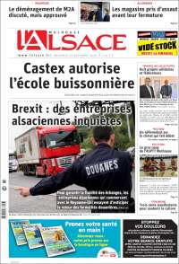 Portada de Journal L'Alsace (Francia)