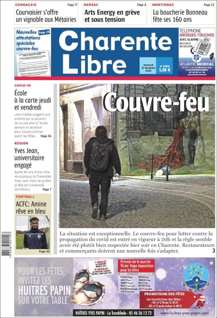 Portada de Charente Libre (Francia)