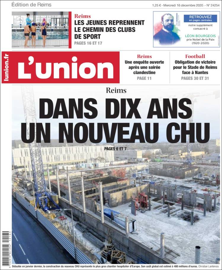 Portada de L'Union (Francia)