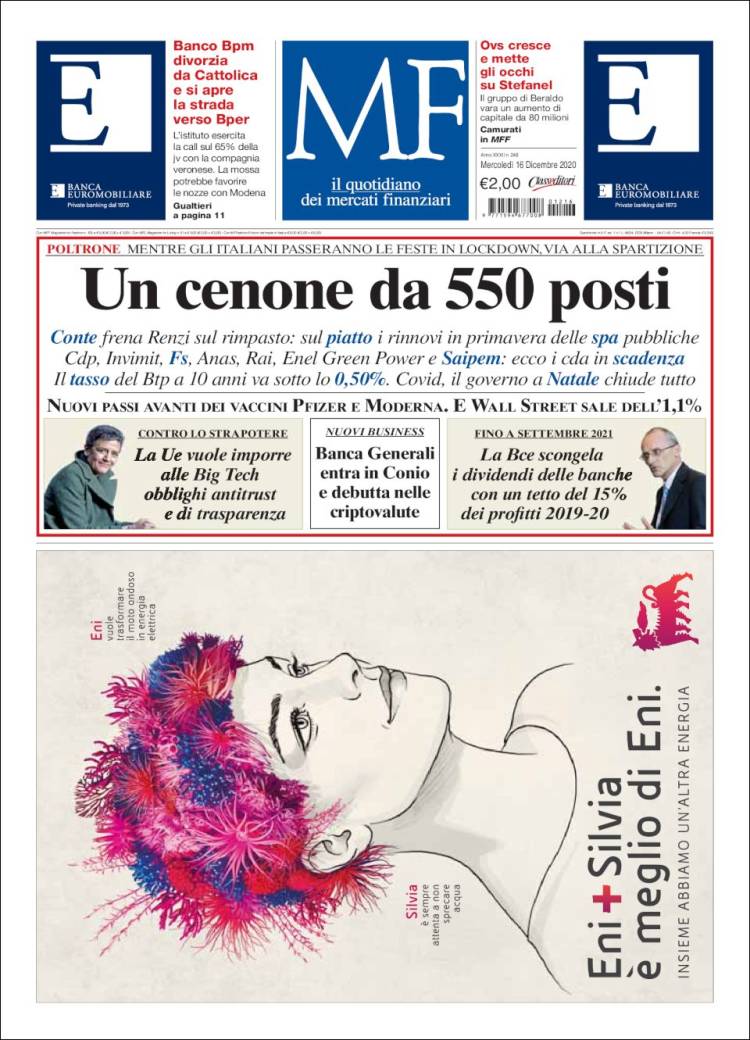 Portada de Milano Finanza (Italia)