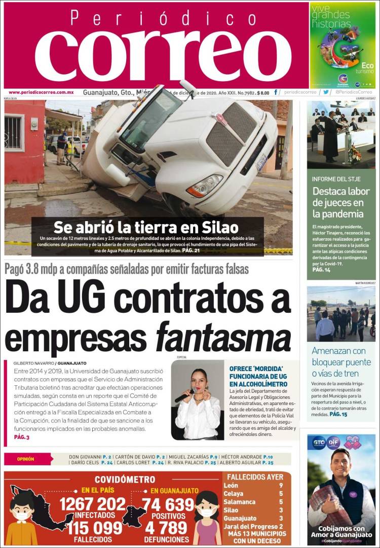 Portada de Correo - El diario del Estado de Guanajuato (México)