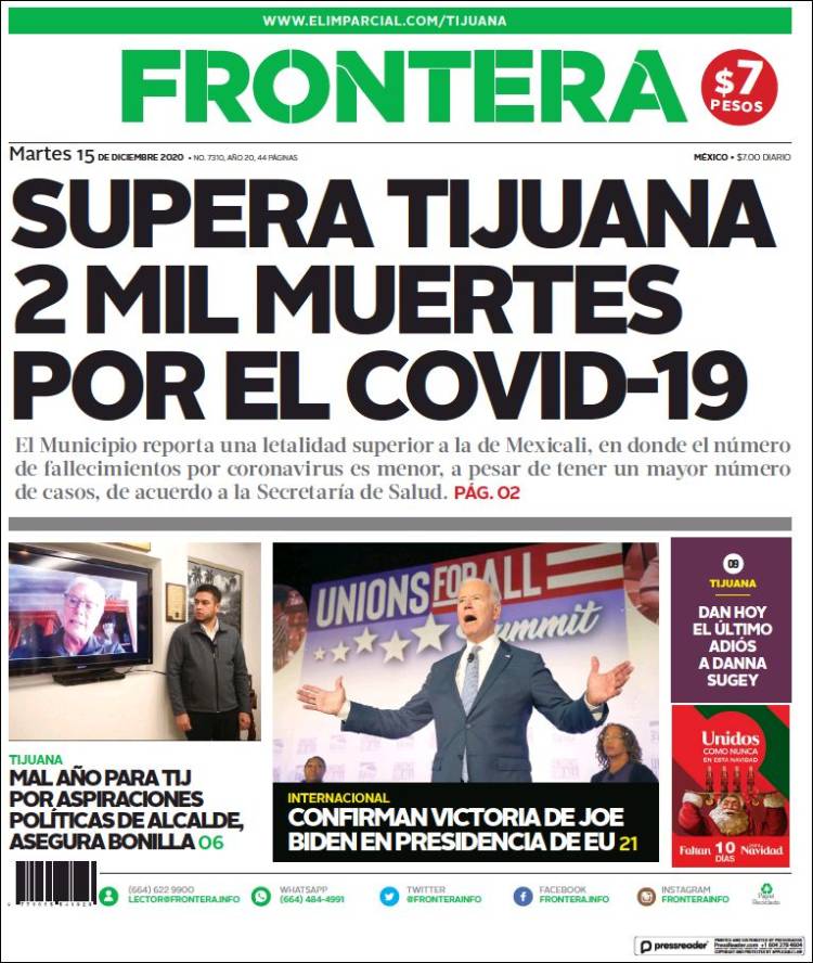 Portada de Frontera (México)
